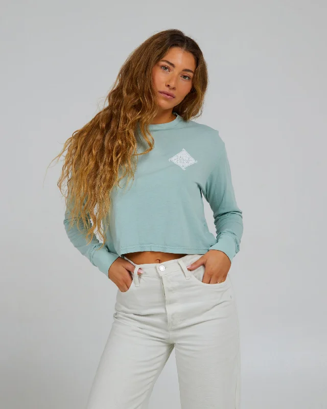 Board Meeting L/S Crop Tee - Cloud Blue