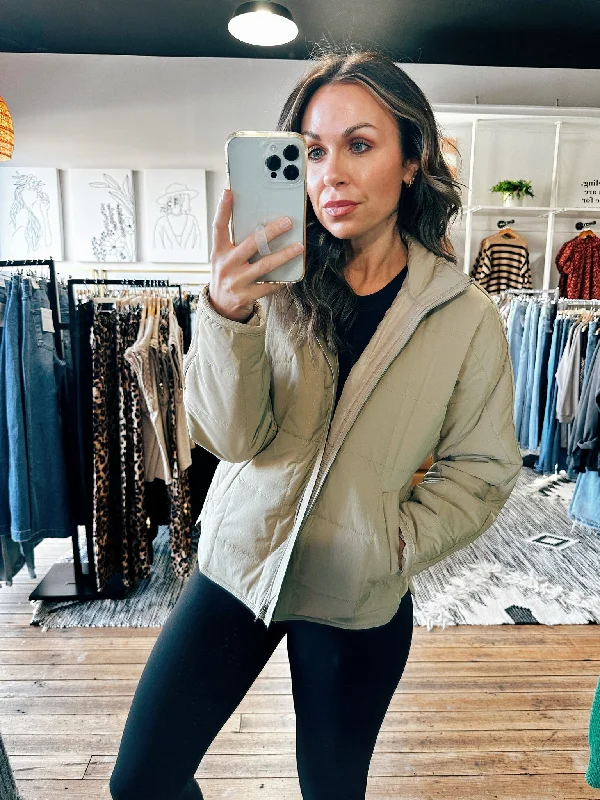 Tessa Taupe Puffer Jacket