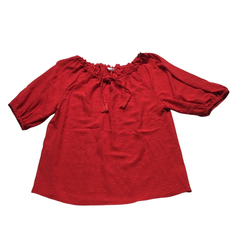 Top 3/4 Sleeve By 89th And Madison In Red, Size: L