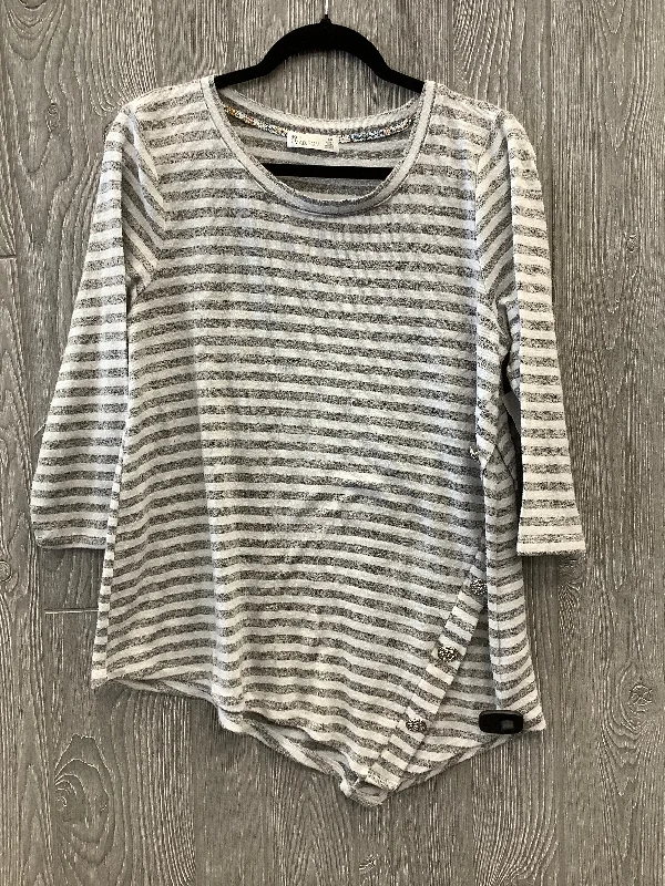 Top 3/4 Sleeve By 89th And Madison In Striped Pattern, Size: L