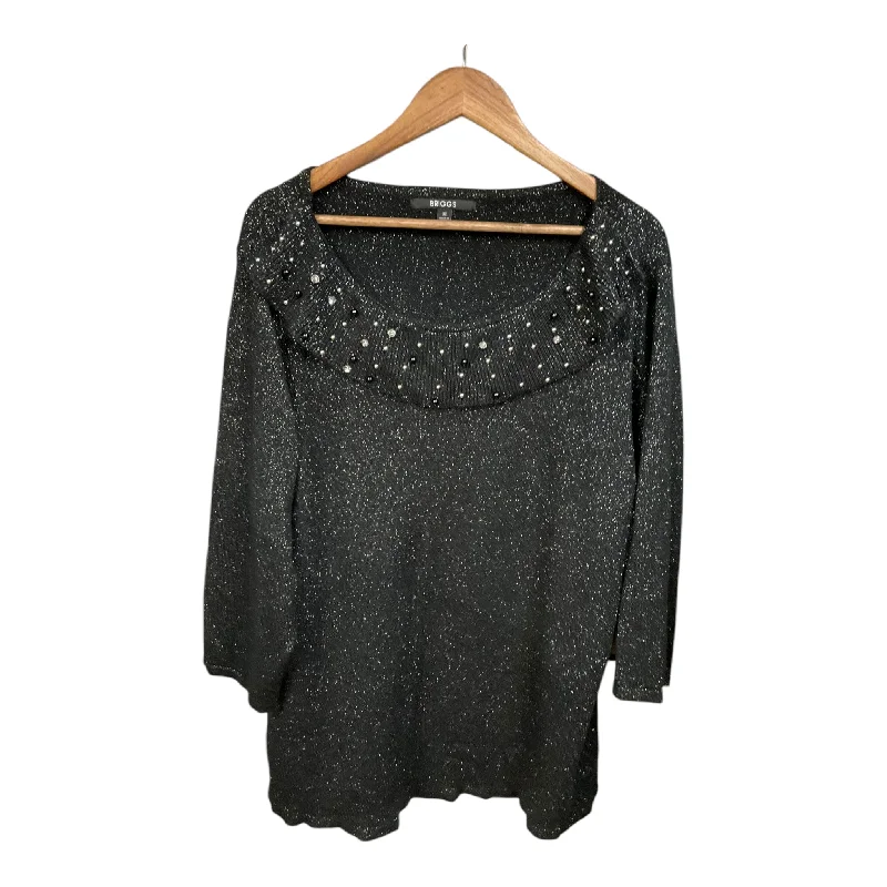 Top 3/4 Sleeve By Briggs In Black, Size: 3x