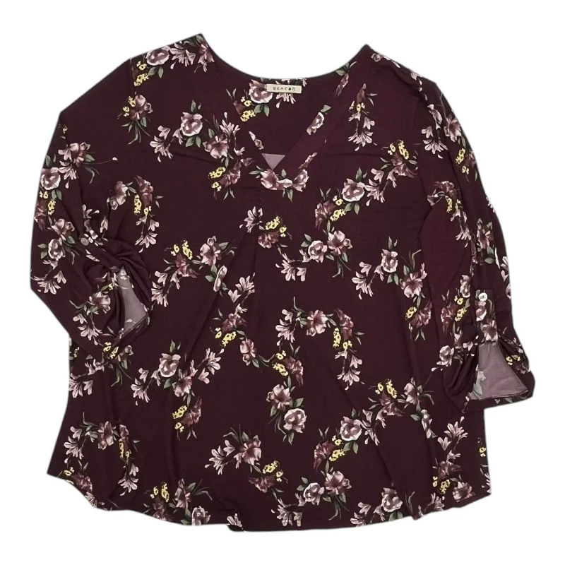 Top 3/4 Sleeve By Clothes Mentor In Purple, Size:Xxl