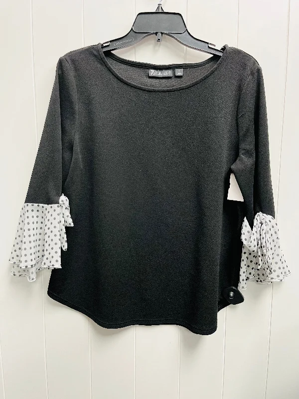 Top 3/4 Sleeve By New York And Co In Black & White, Size: L