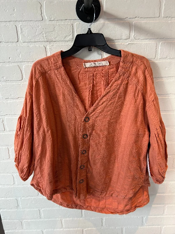 Top 3/4 Sleeve By We The Free In Orange, Size: Xs