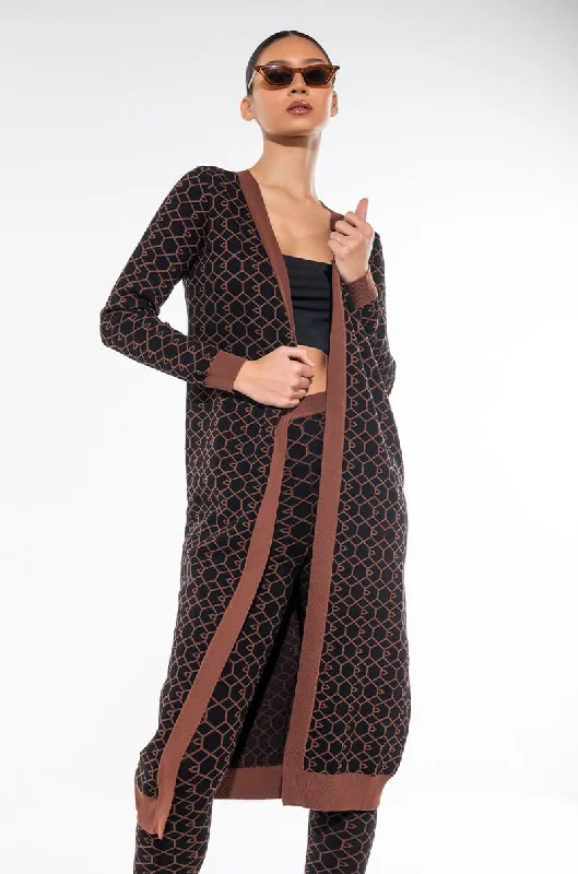 EVERYDAY MAXI KNIT CARDIGAN BLACK MULTI