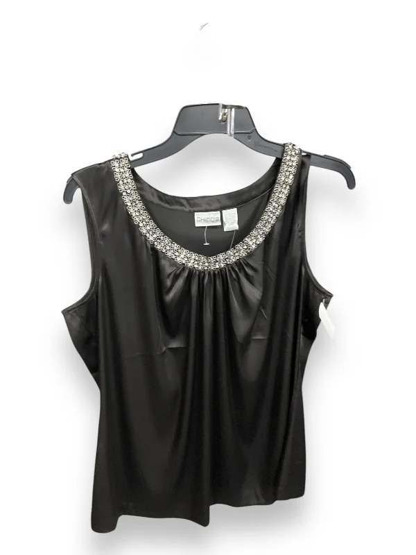 Top Sleeveless By Chicos In Black, Size: L