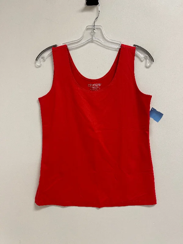 Top Sleeveless By Chicos In Orange, Size: M