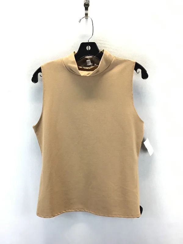 Top Sleeveless By Green Envelope In Tan, Size: L