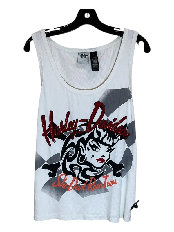 Top Sleeveless By Harley Davidson In White, Size: 2x