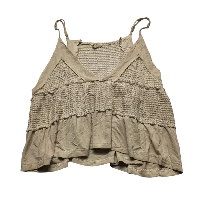 Top Sleeveless By Pol In Tan, Size: L