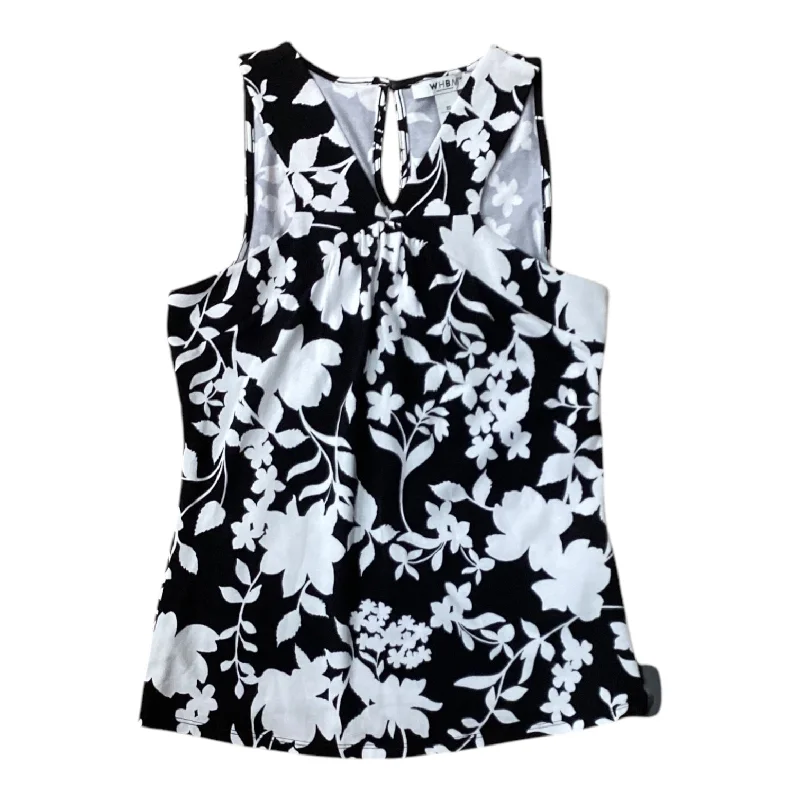 Top Sleeveless Designer By White House Black Market In Black & White, Size: Xs